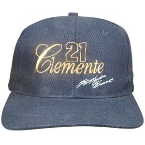 Vintage 90s Roberto Clemente #21 Facsimile Autograph Snapback Hat Capital Caps